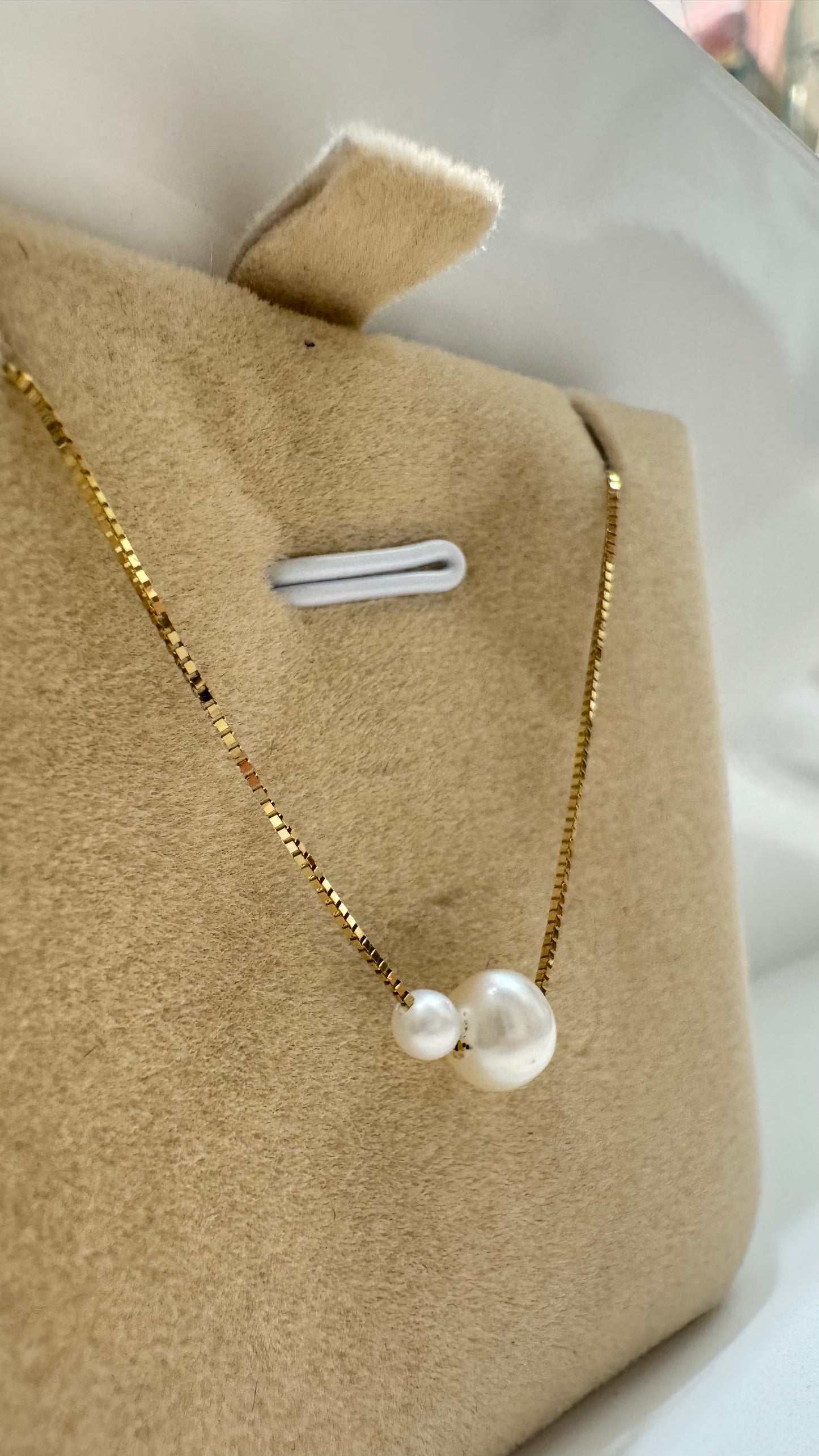 Collana 2 Perle mini gold - Risi Gioielli