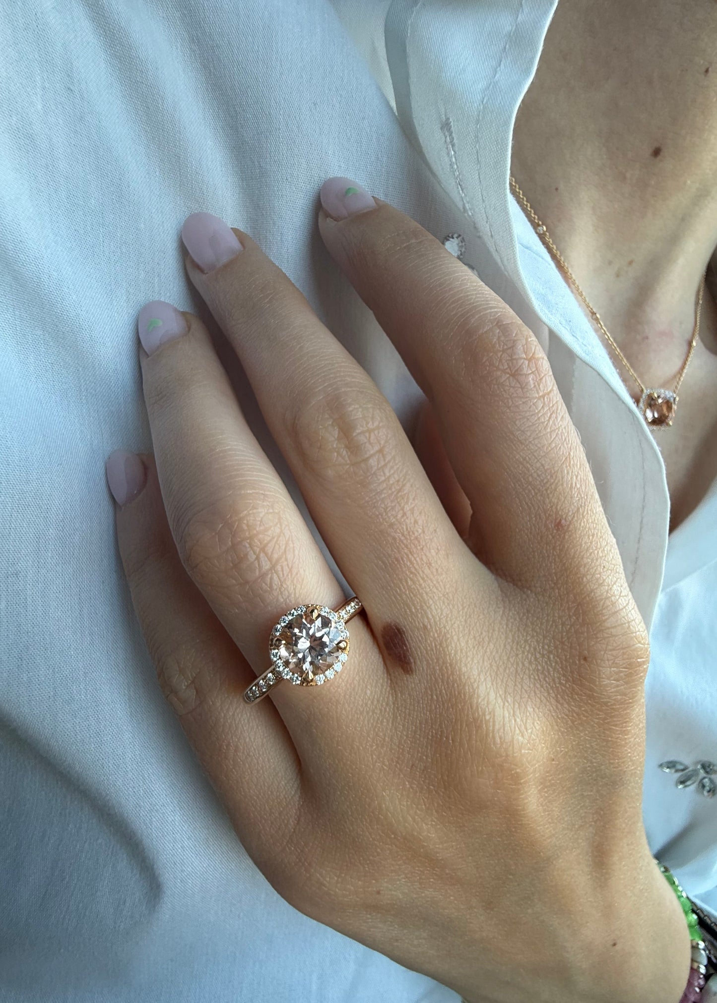 Anello Morganite Round gold