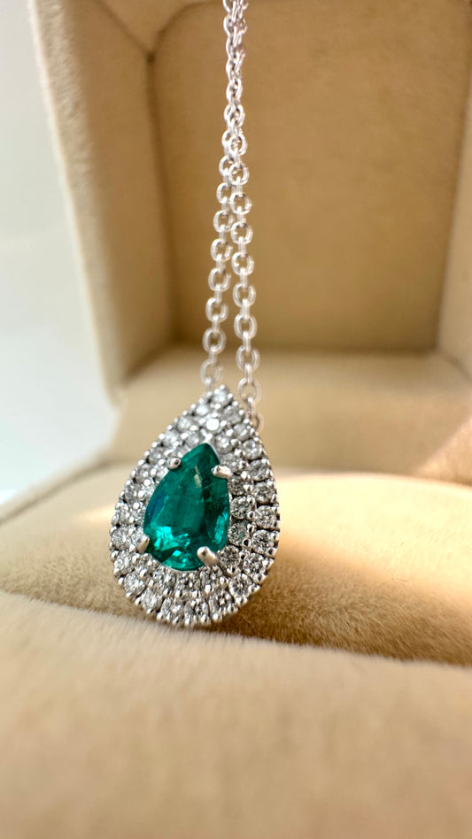 Collana Sparkle Emerald Drop