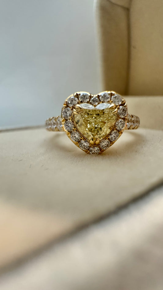 Anello yellow diamond heart