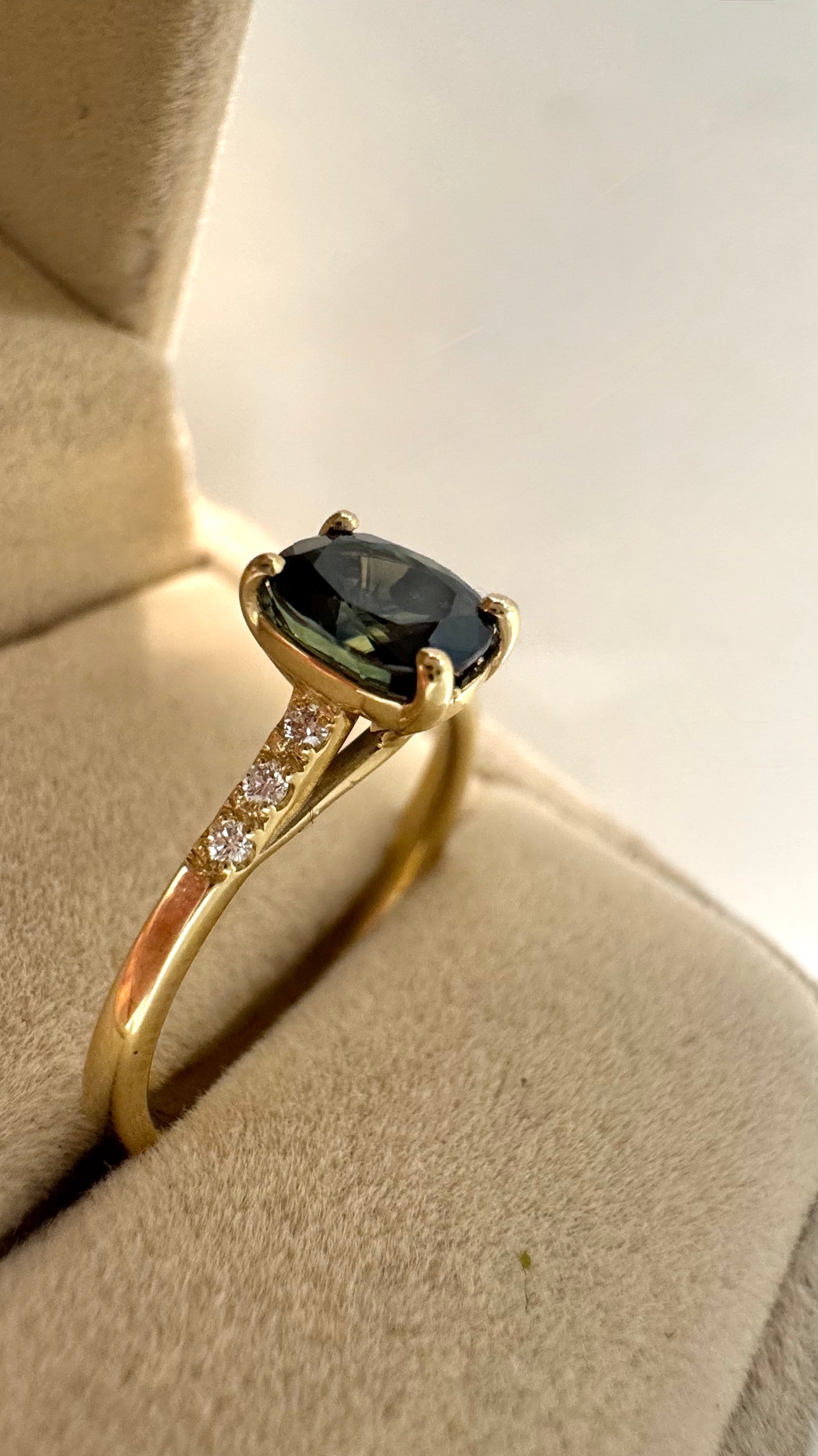 Anello zaffiro Teal Blue