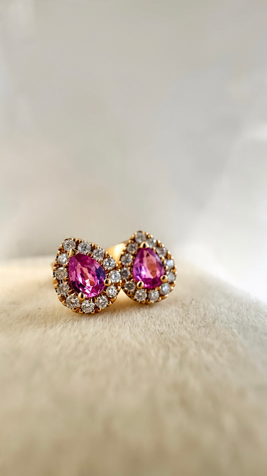 Orecchini pink sapphire drop