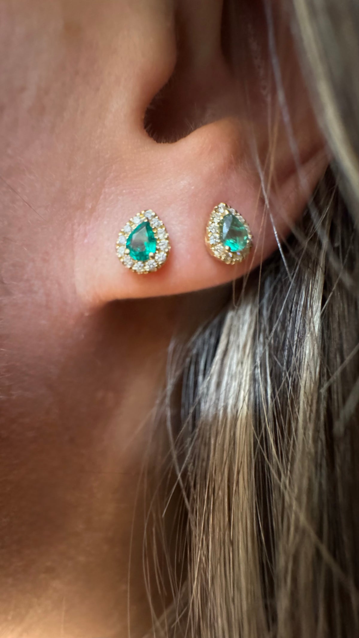 Orecchini green emerald drop