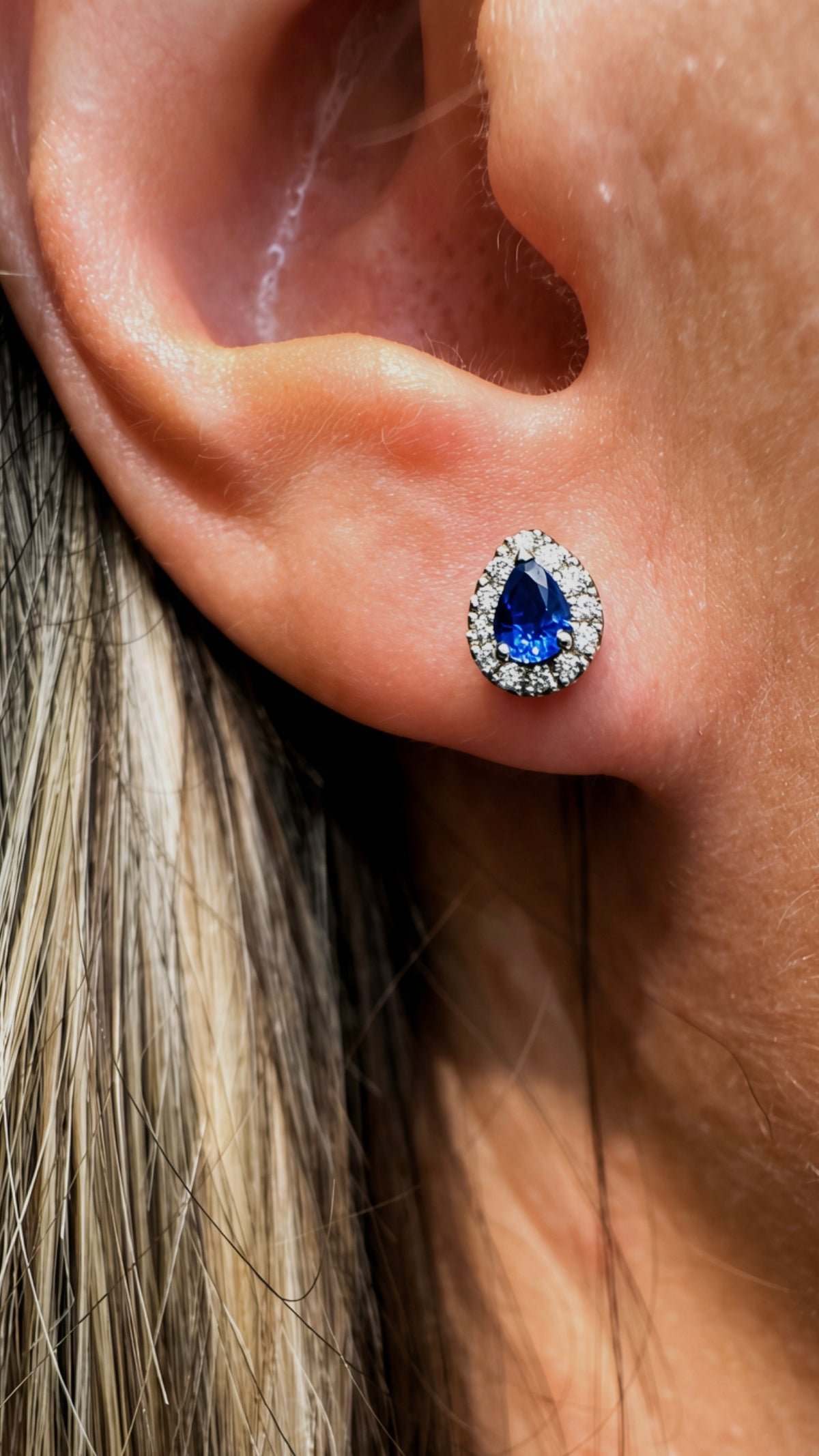 Orecchini blue sapphire drop