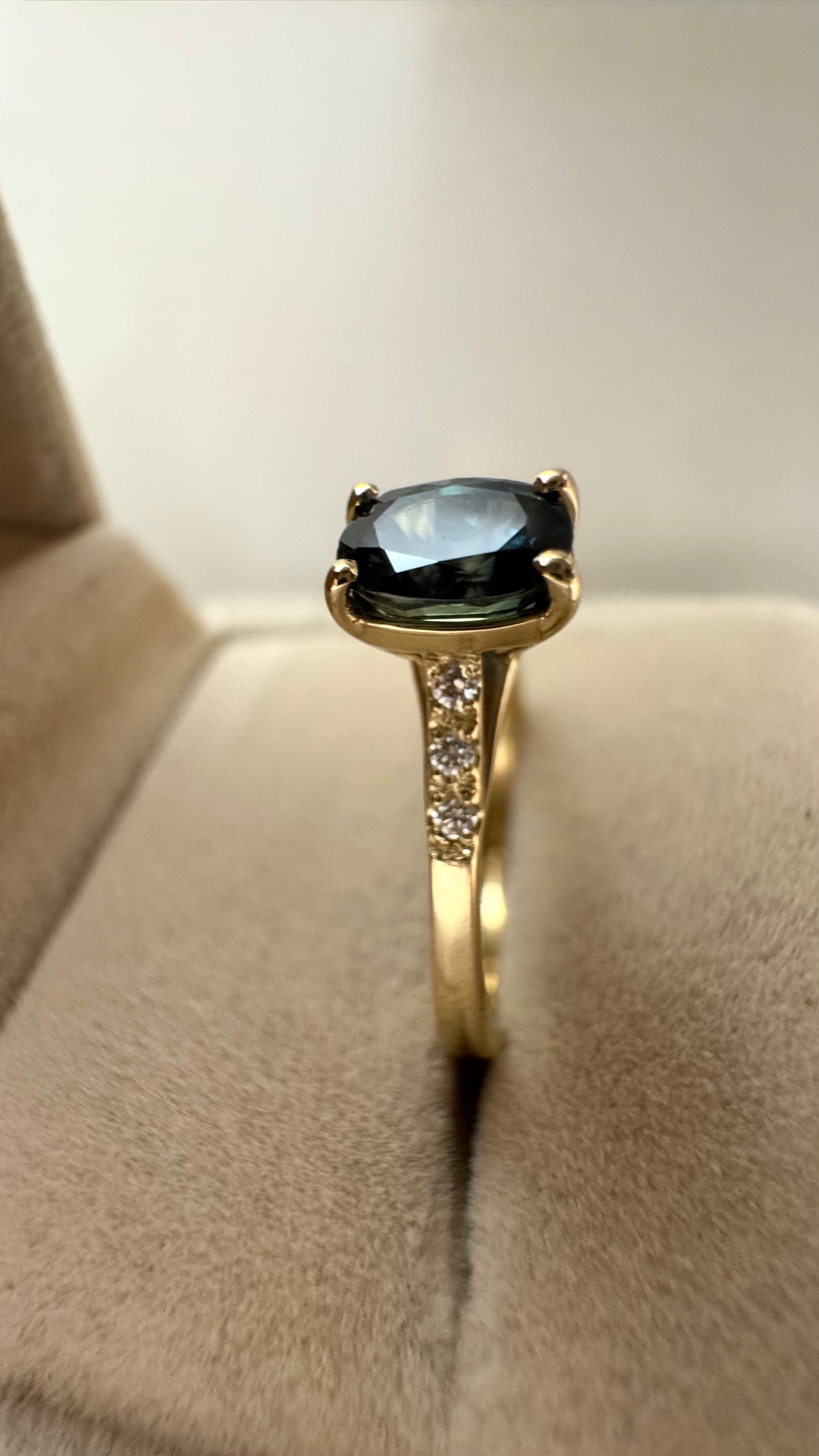 Anello zaffiro Teal Blue