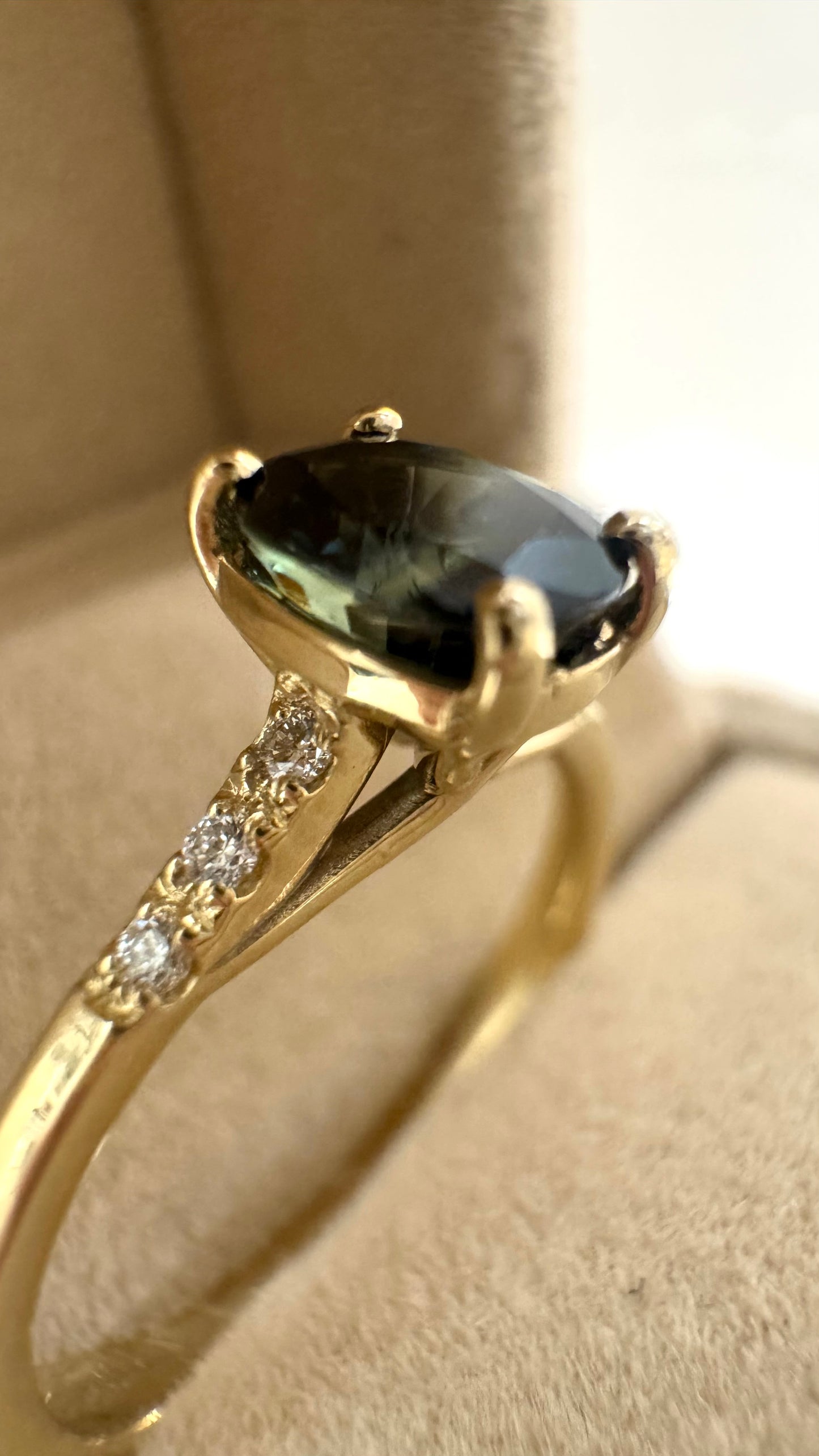 Anello zaffiro Teal Blue