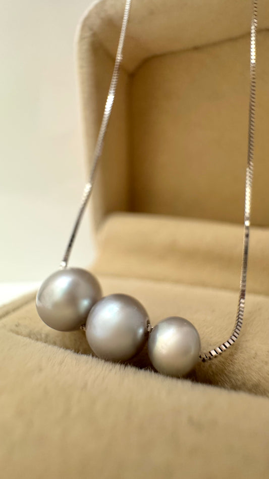 Collana 3 Perle Silver