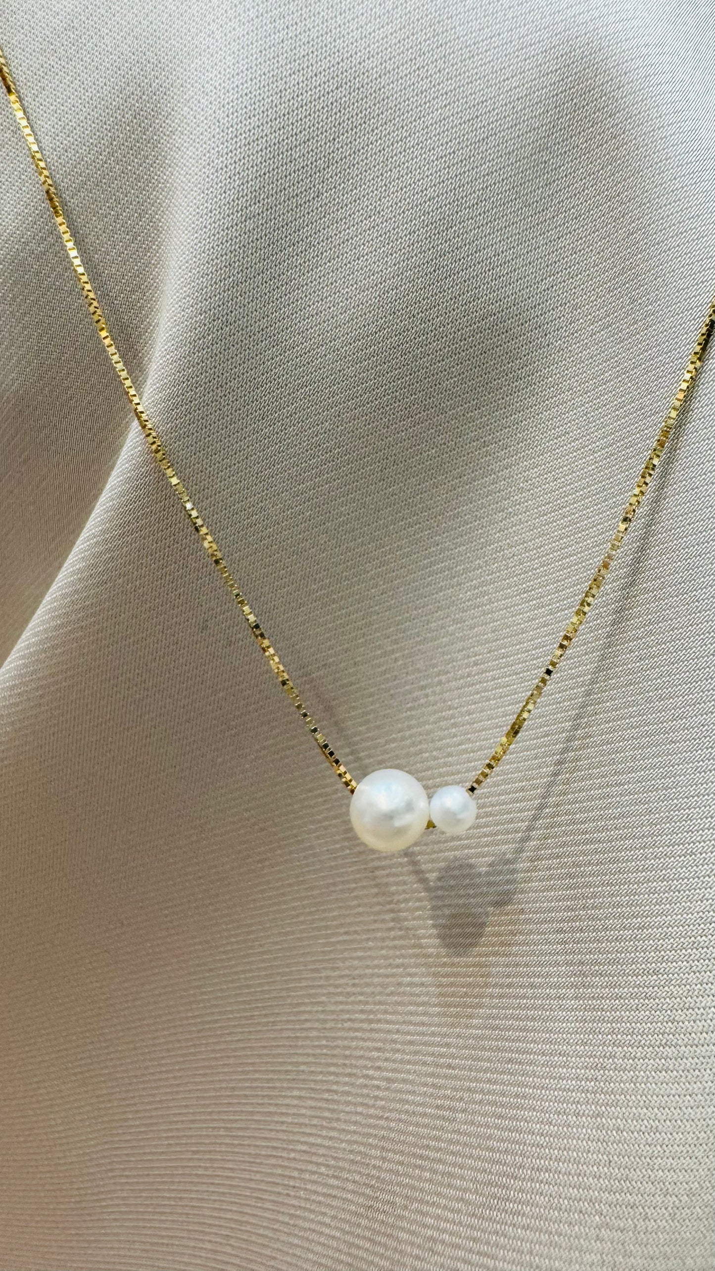 Collana 2 Perle mini gold - Risi Gioielli
