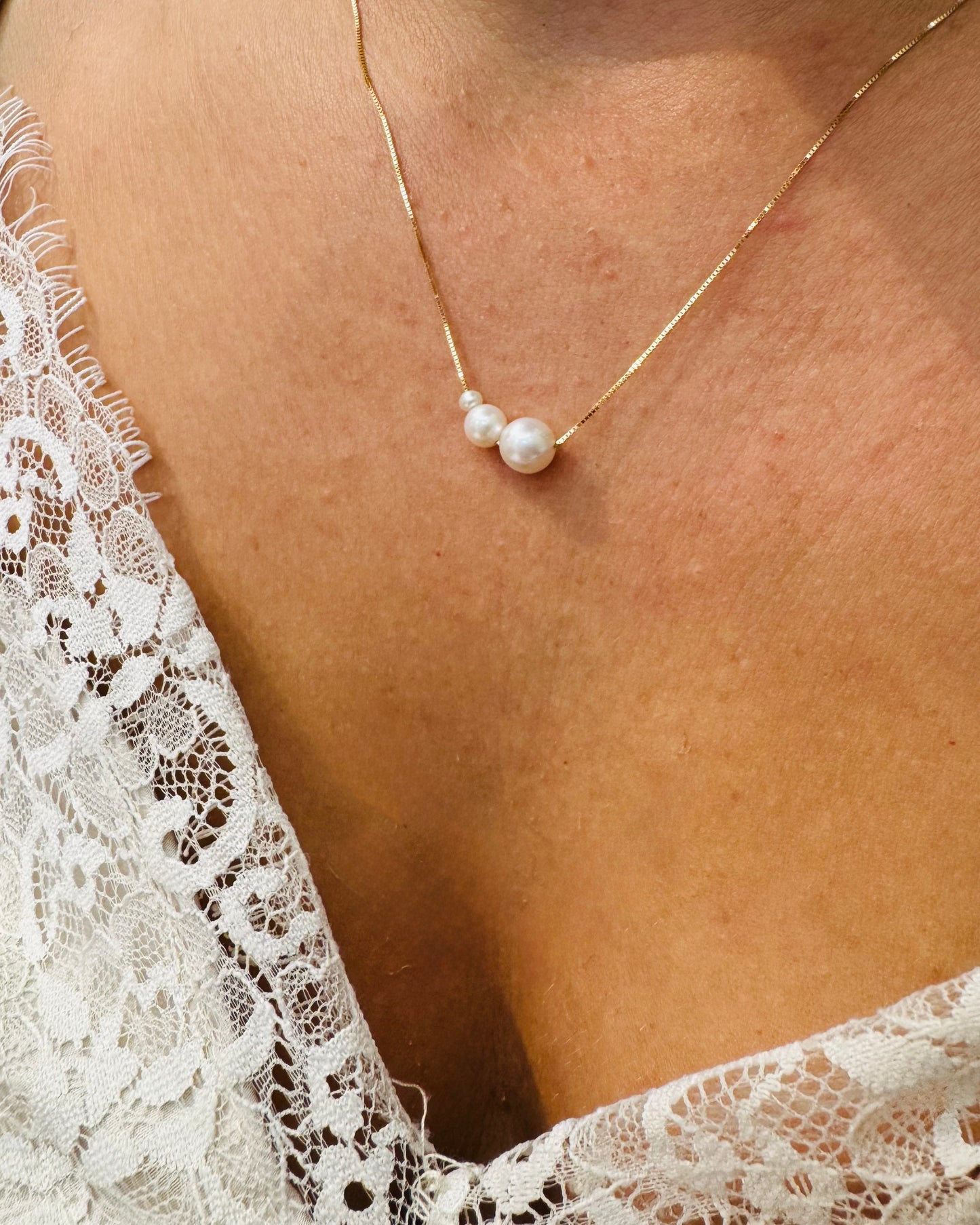 Collana 3 Perle mini gold - Risi Gioielli