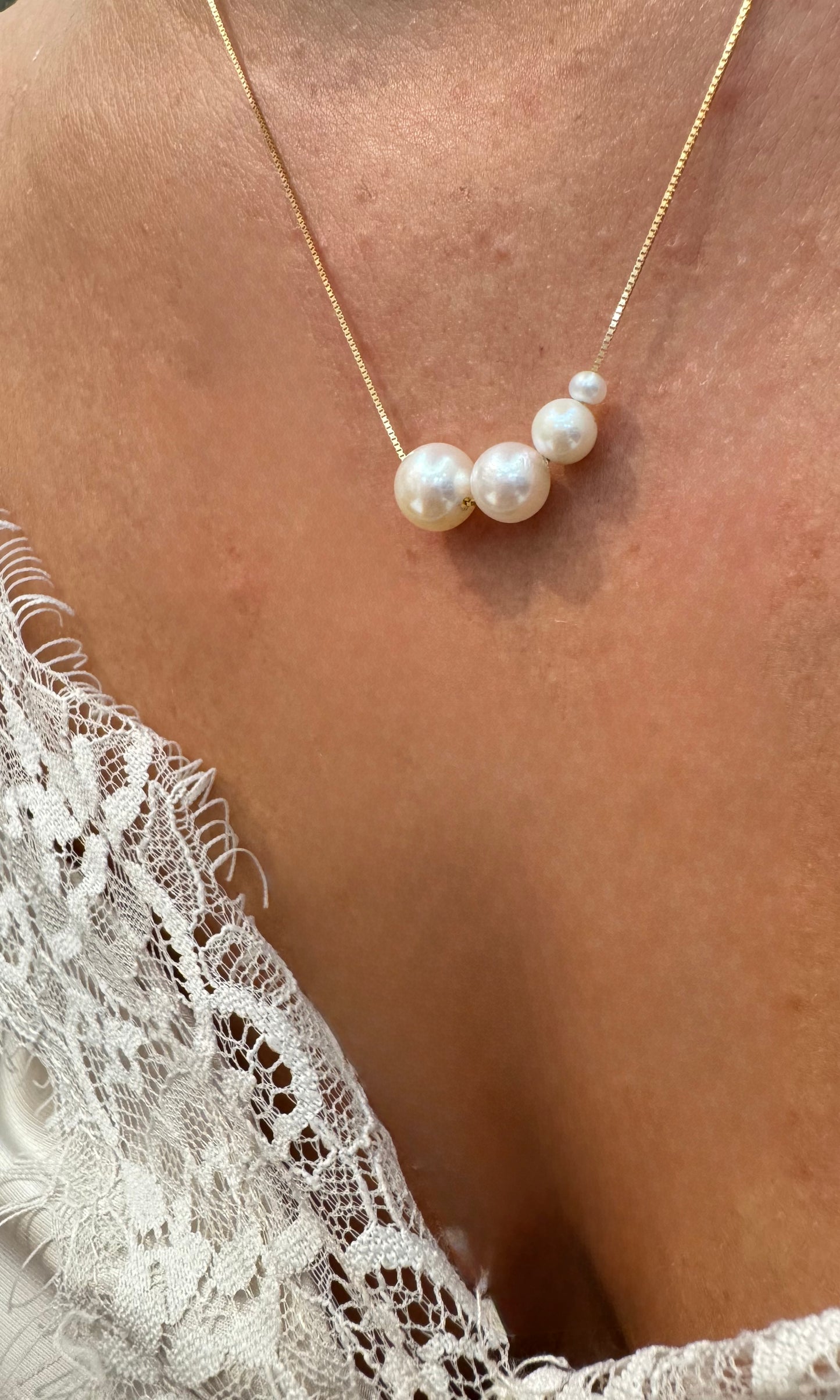Collana 4 perle mini gold - Risi Gioielli